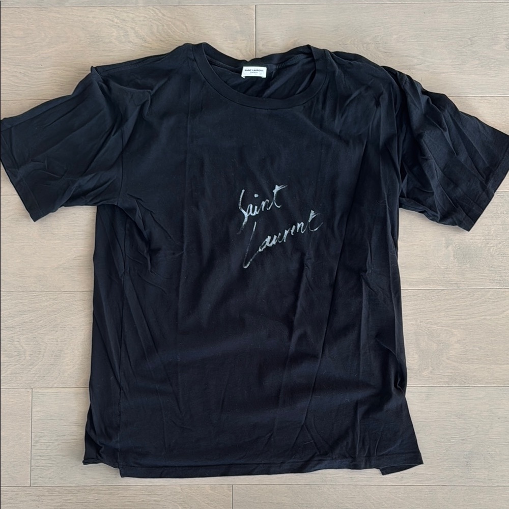 Saint Laurent Signature Black Tee